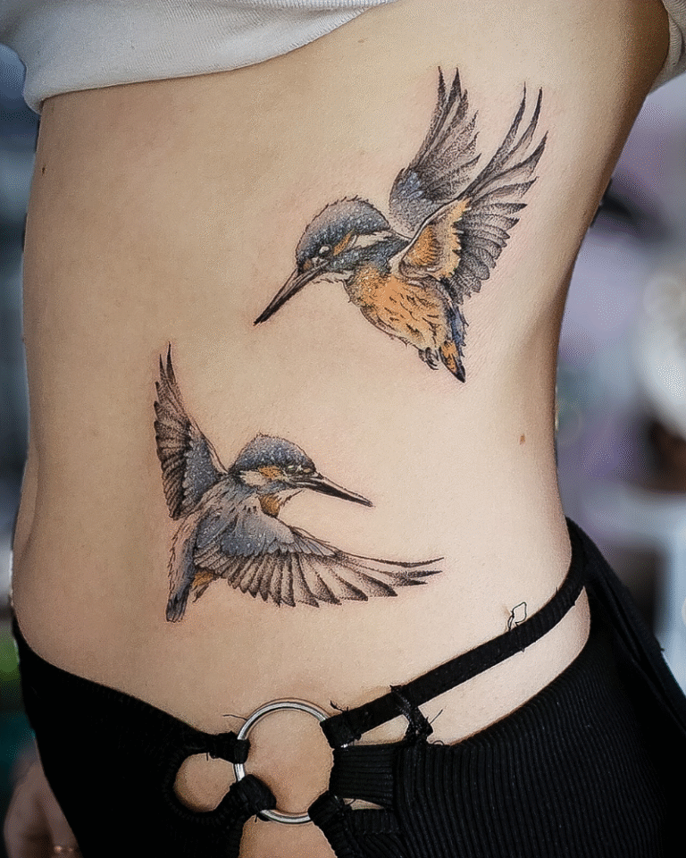 Tatouage de martins-pêcheurs